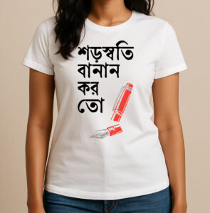 Saraswati Banan Koro To - Fun Bengali T-Shirt, Round Neck, Unisex Design