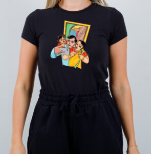 Selfie - Bengali Pattachitra Unique Bengali Printed Graphic T-Shirt, Unisex Design