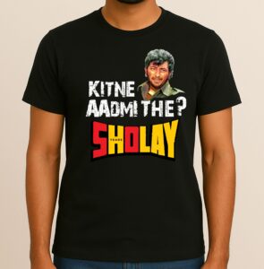 Kitne Aadmi The - 50 Years of Sholay, 100% Cotton Printed T-Shirt, Soft & Breathable Fabric