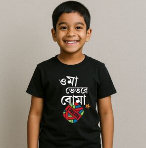 Oma! Bhetore Boma – Fun & Bold Bengali T-Shirts for Boys & Girls