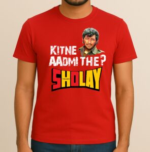 Kitne Aadmi The - 50 Years of Sholay, 100% Cotton Printed T-Shirt, Soft & Breathable Fabric
