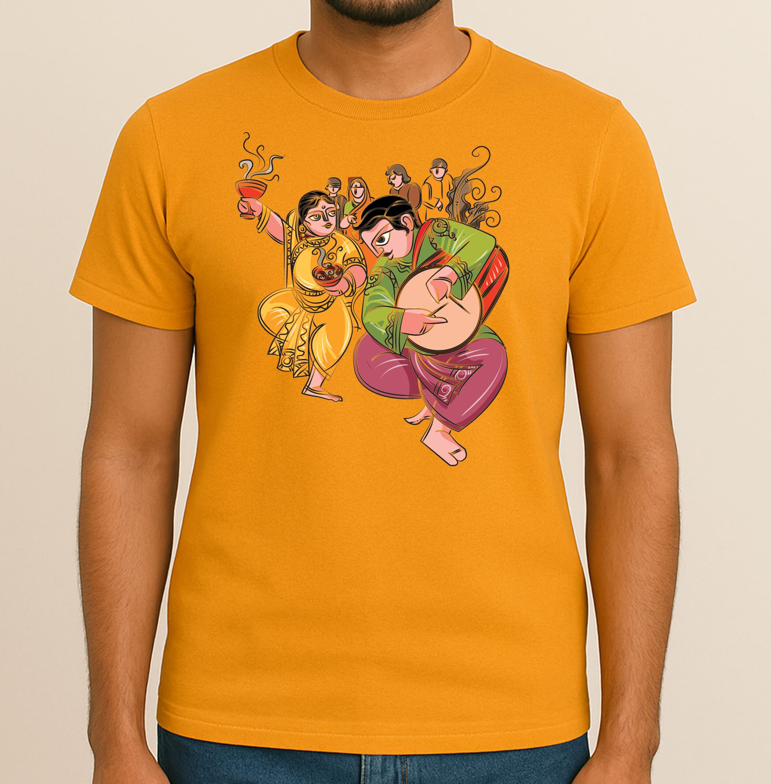 Durga Pujo – Round Neck, Half-Sleeve, Unisex, 100% Cotton T-Shirt
