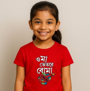Oma! Bhetore Boma – Fun & Bold Bengali T-Shirts for Boys & Girls