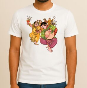 Durga Pujo - Round Neck, Half-Sleeve, Unisex, 100% Cotton T-Shirt