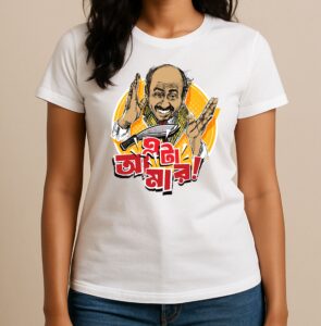 Eta Amar – Jatayu Sonar Kella Collection, Round-Neck, 100% Cotton Bengali Printed Graphic T Shirt