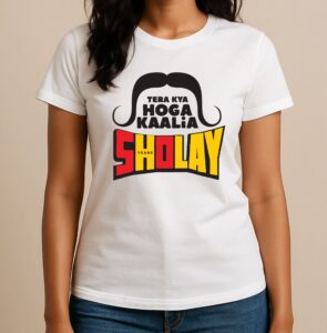 Tera Kya Hoga Kaalia - Special Edition, 50 Years of Sholay Movie T-Shirt