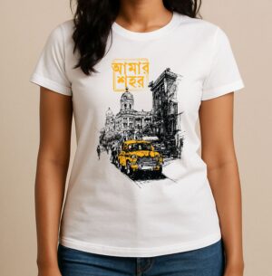 Amar Sohor Taxi - Special Edition Bengali Printed Graphic T-Shirt, 100% Cotton, Soft & Breathable Fabric