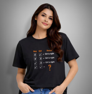 The "Girl is Always Right" Relationship Chart Printed T-Shirt