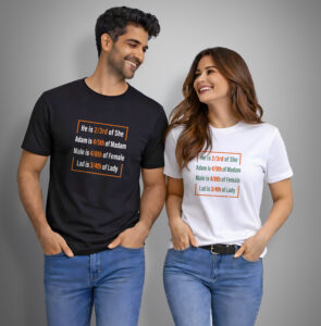 The Math of Love: "He is 2/3rd of She" Custom printed t-shirts