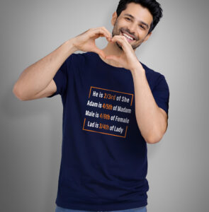 The Math of Love: "He is 2/3rd of She" Custom printed t-shirts