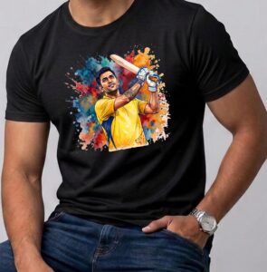 MS Dhoni Cotton Printed T-Shirt, Mahi Special