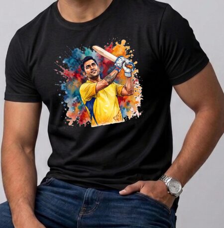 MS Dhoni Cotton Printed T-Shirt, Mahi Special
