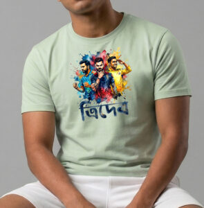 India Cricket T Shirt, Graphic Print Round Neck - Virat, Rohit, Dhoni