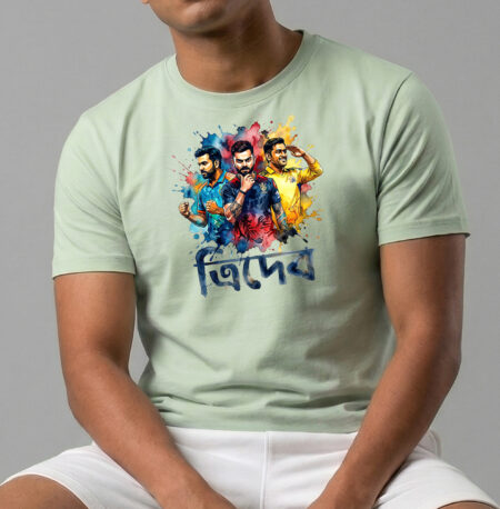 India Cricket T Shirt, Graphic Print Round Neck - Virat, Rohit, Dhoni