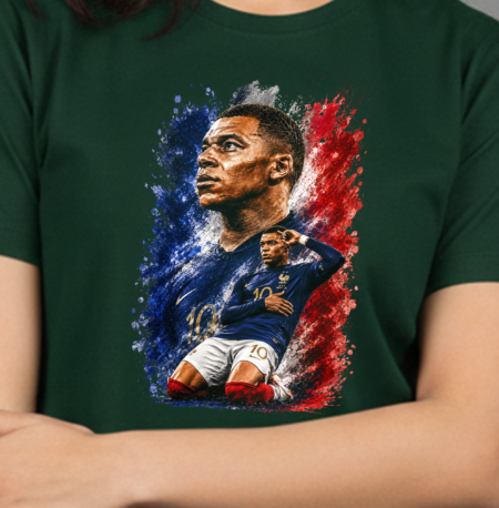 Kylian Mbappe 100% Cotton Round-Neck T-Shirt