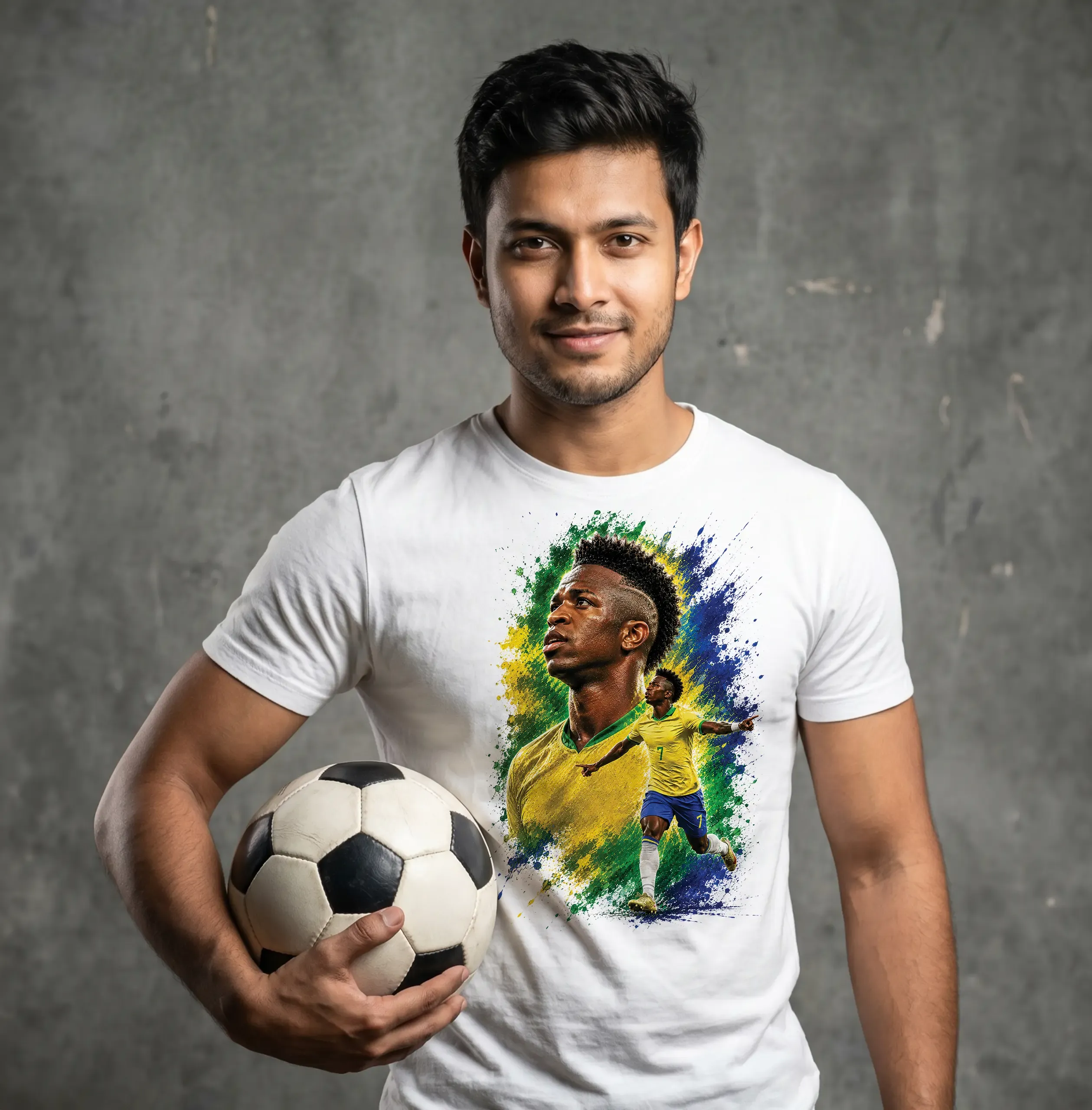 Vinícius Jr Football Fan T-Shirt, 100% Cotton, Graphic Printed, Unisex Tee