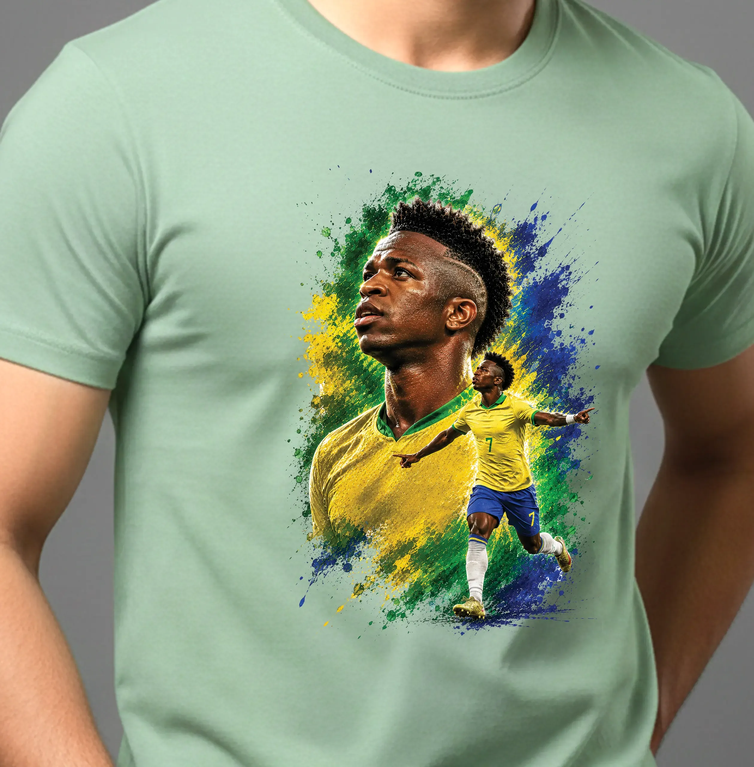 Vinícius Jr Football Fan T-Shirt, 100% Cotton, Graphic Printed, Unisex Tee