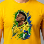 Vinicius Jr Graphic Printed T-Shirt, 100% Cotton, Unisex Design