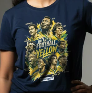 Football in Yellow - 100% Cotton, Brazil Legacy World Cup 2026 T-Shirt