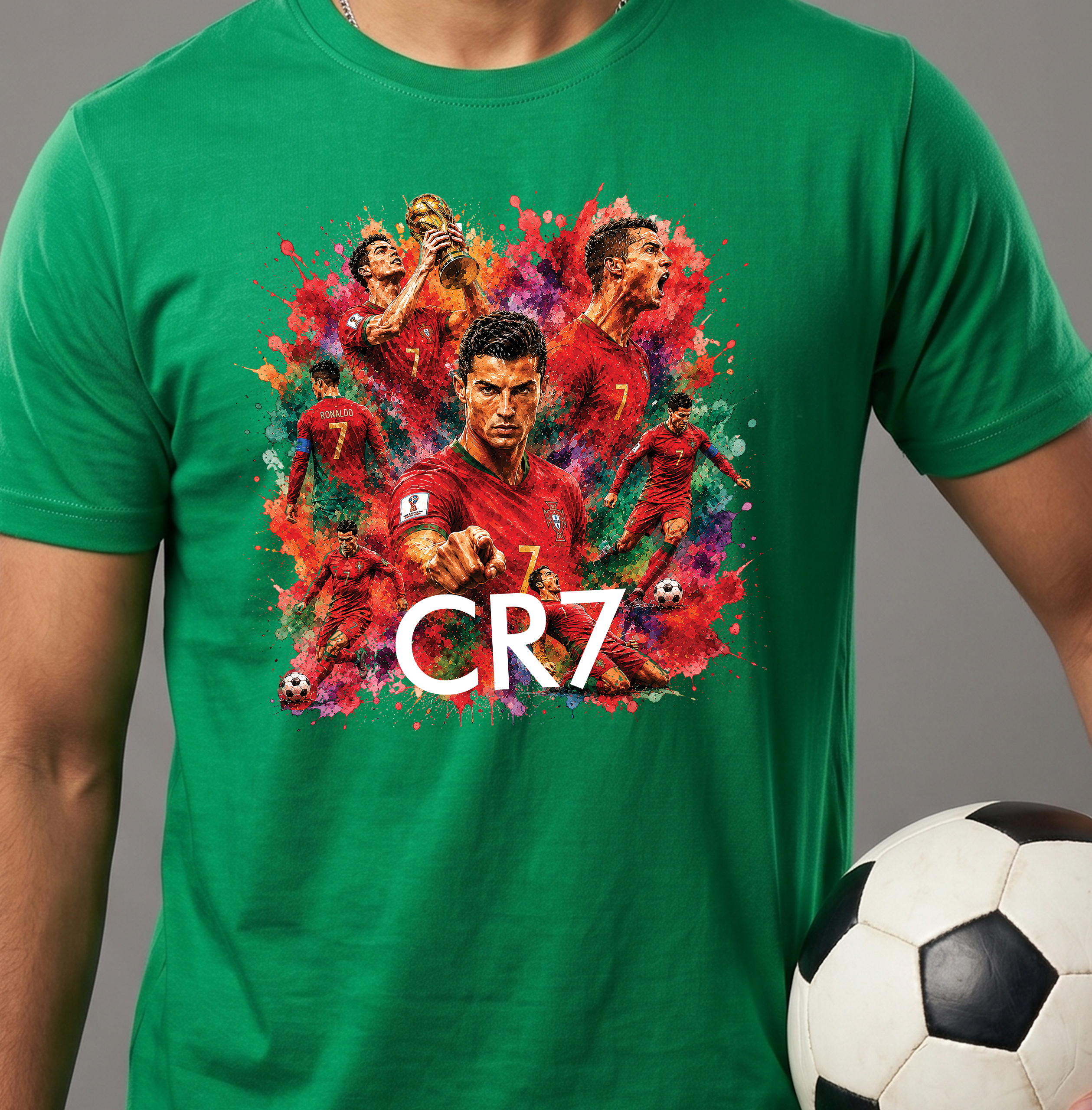 Cristiano Ronaldo Fan World Cup 2026 Printed, Round-Neck, 100% Cotton T-Shirt