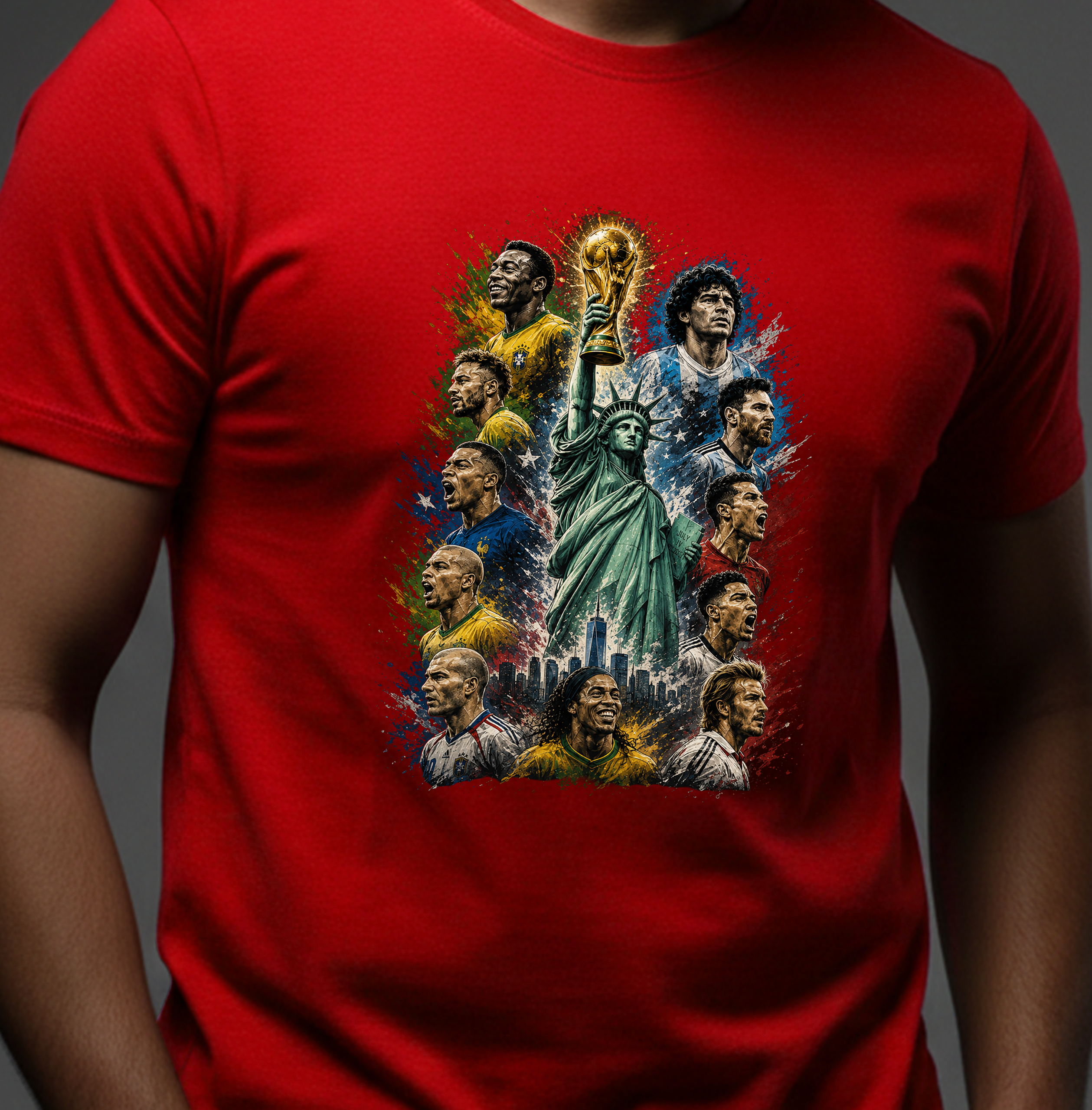 Football World Cup 2026 Graphic Printed T-Shirt, 100% Cotton, Soft and Breathable