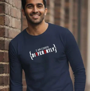 I Am Coded Differently – Winter Special, Unisex Full Sleeves T-Shirt