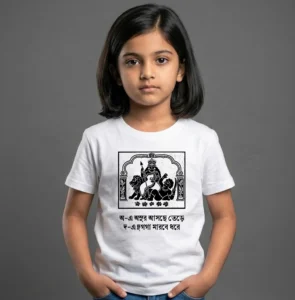 Maa Durga Illustration Printed Kids T-Shirt, Premium-Quality Cotton Fabric