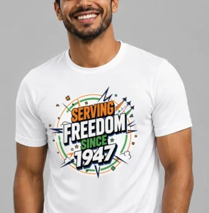 Serving Freedom Since 1947, Independence Day 100% Cotton T-Shirt