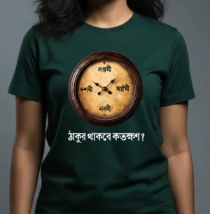 Thakur Thakbe Kotokhon, Durga Pujo Celebration Graphic T-Shirt