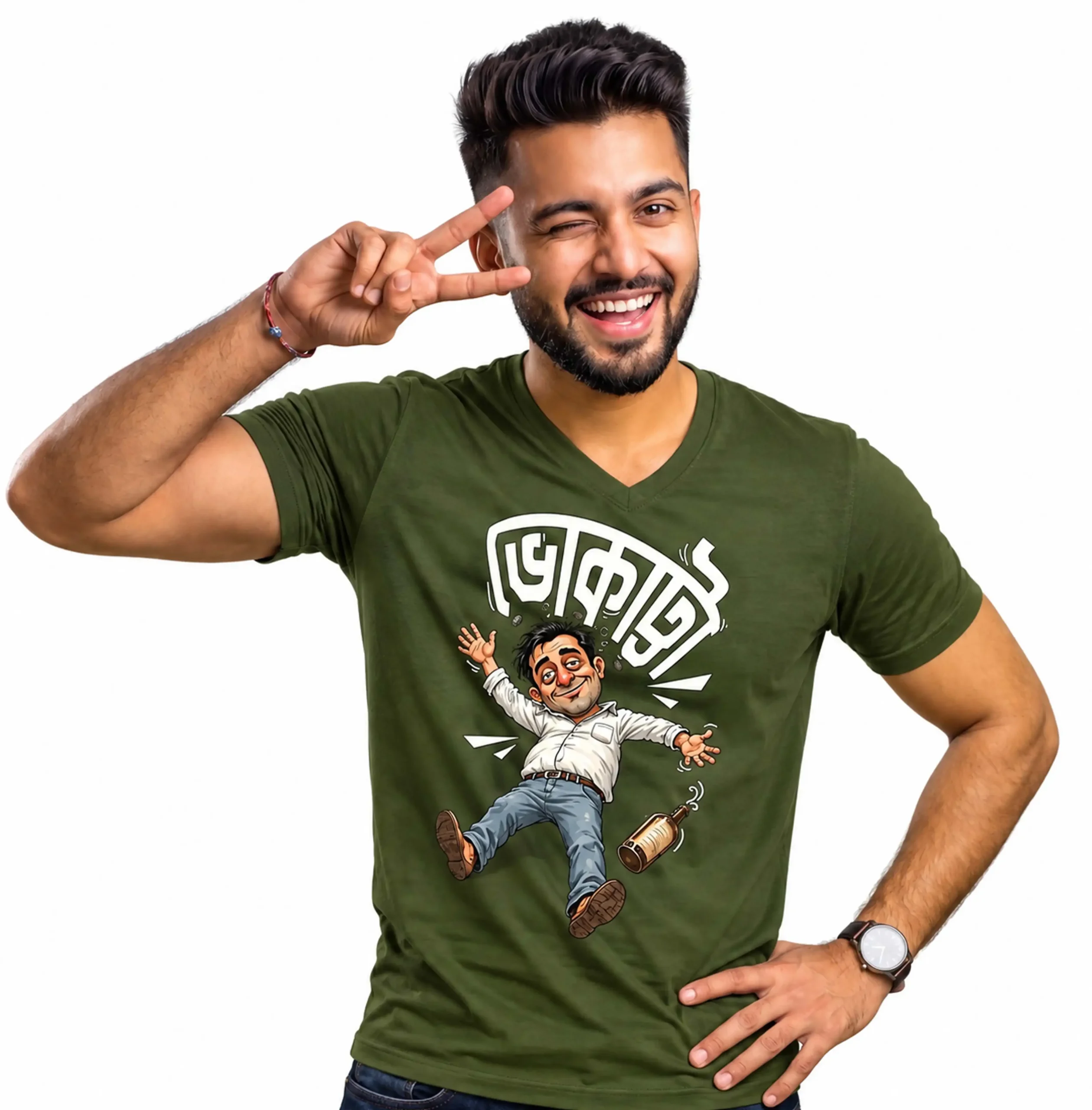 Bhokatta, Bengali Humor V-Neck T-Shirt For Men and Women