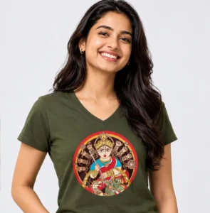 Doshobhuja Ma - Trendy V-Neck T-Shirt For Stylish Comfort